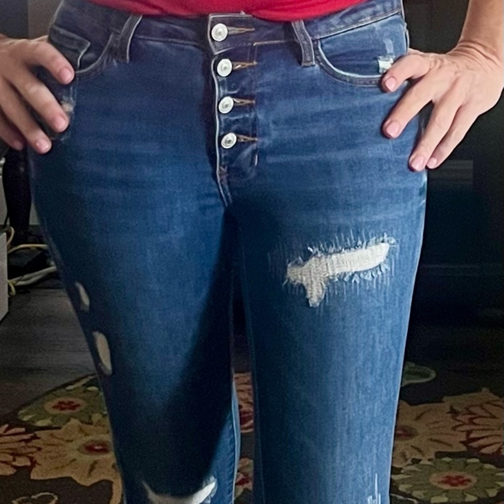 Cropped skinny Vervet jeans button fly 😍
